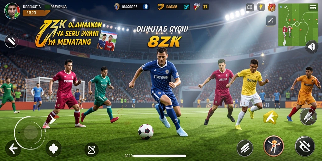 Screenshot permainan <strong>8ZK</strong> yang menunjukkan aksi seru di lapangan.
