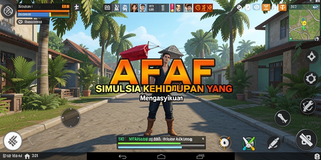 Tampilan gameplay menarik dari AFAF dengan berbagai aktivitas.
