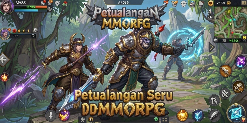 Tampilan minyak suasana gameplay MMORPG seru.