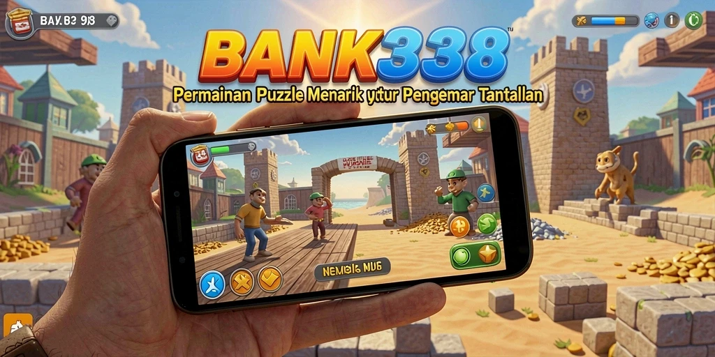 Screenshot utama BANK338 menampilkan gameplay Puzzle yang seru dan menantang.