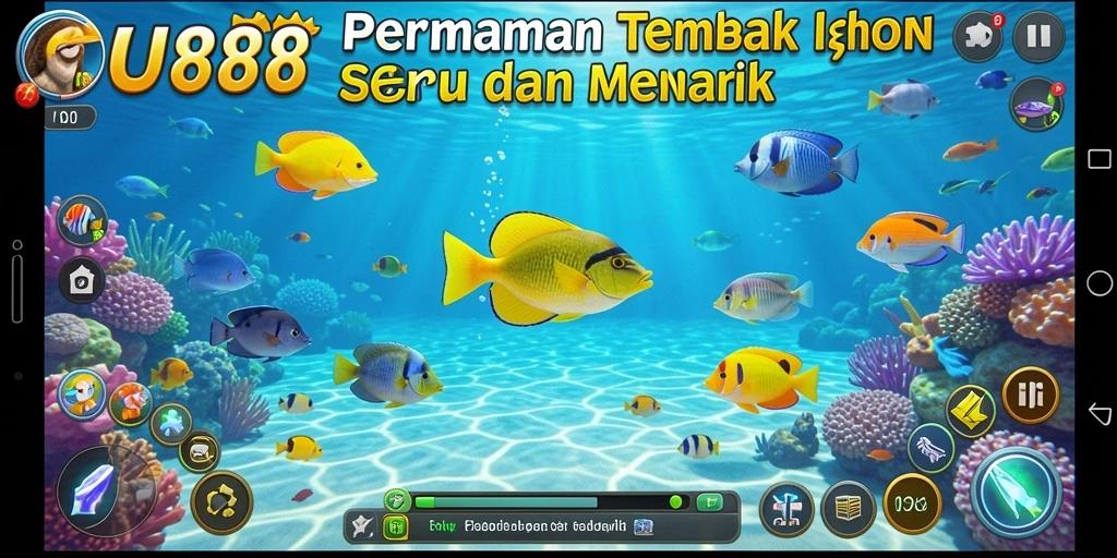 Tangkapan layar menunjukkan aksi seru menembak ikan di CU888.