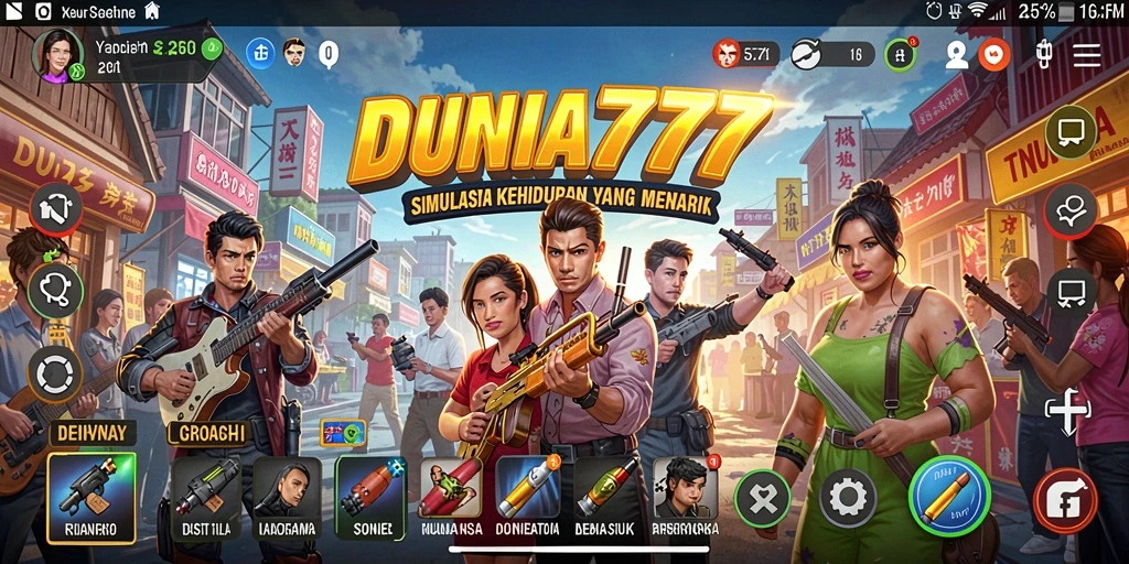 Tampilan gameplay menarik dalam DUNIA777, penuh warna dan interaksi.