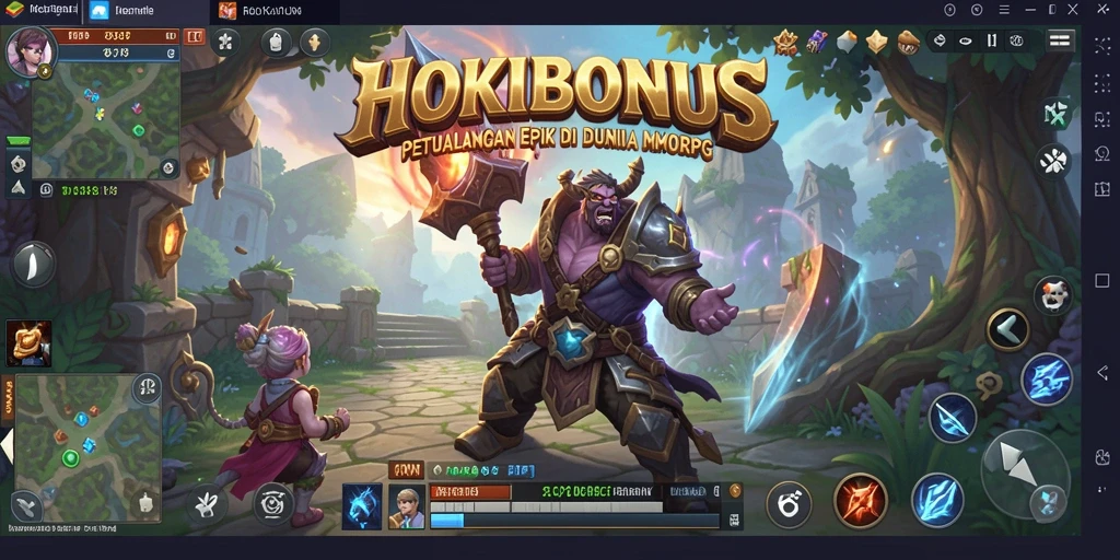 Screenshot gameplay HOKIBONUS yang menunjukkan aksi seru di dunia MMORPG.