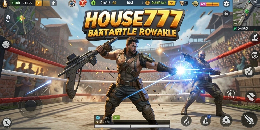 Screenshot permainan <strong>HOUSE777</strong> dengan aksi pertarungan penuh adrenalin.