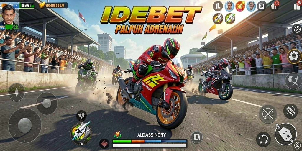 Gameplay IDEBET yang seru dan menegangkan di trek balap.