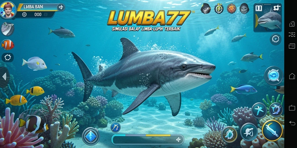 Tampilan gameplay menarik dari LUMBA77 dengan lumba-lumba beraksi.