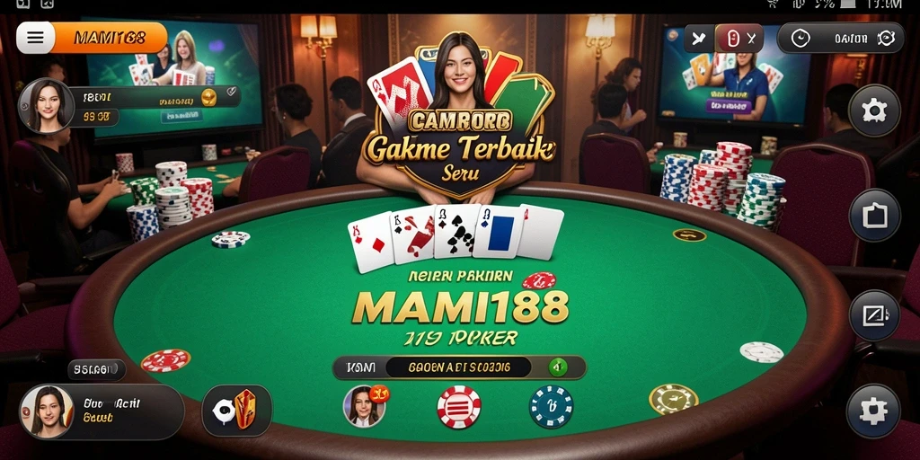 Tampilan gameplay poker yang seru dan menegangkan di MAMI188.