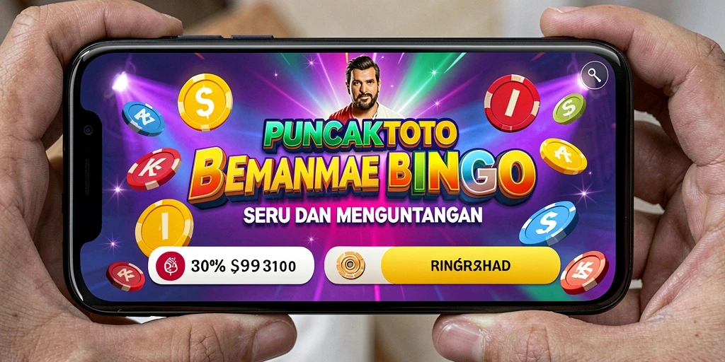 Screenshot gameplay PUNCAKTOTO menampilkan momen seru bermain Bingo.