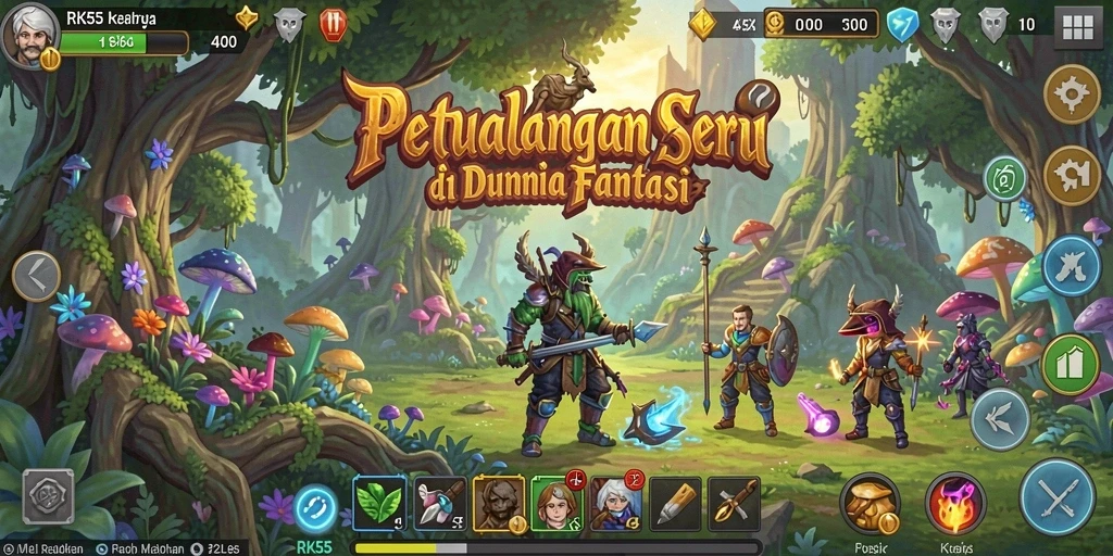 Tampilan grafik yang menawan saat menjelajahi dunia Adventure.