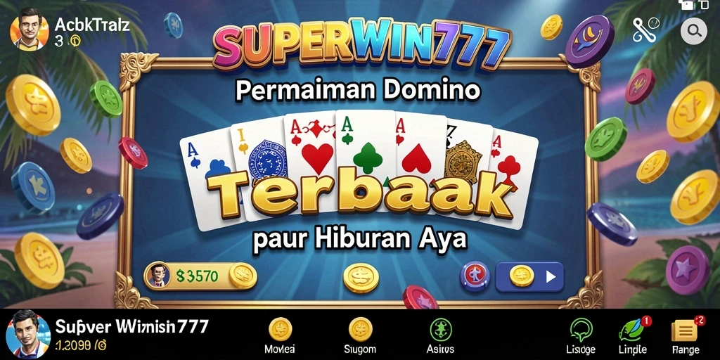 Screenshot gameplay SUPERWIN777 menampilkan aksi seru dalam bermain Domino.