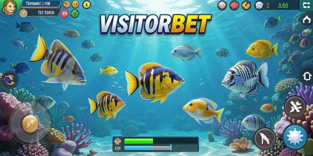 Tampilan gameplay menarik dari game Tembak Ikan VISITORBET.