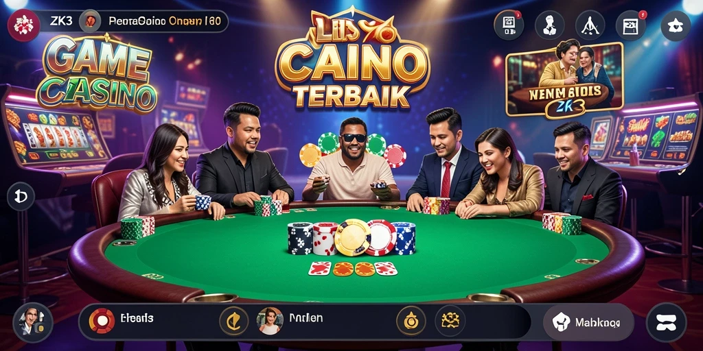 Gameplay ZK3 menunjukkan dealer langsung dengan suasana kasino yang autentik.